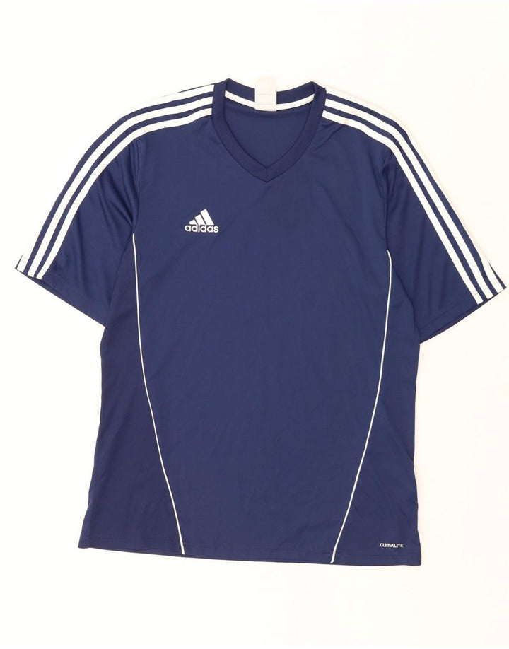 T-shirt Adidas Climalite da uomo, grande, in poliestere blu navy