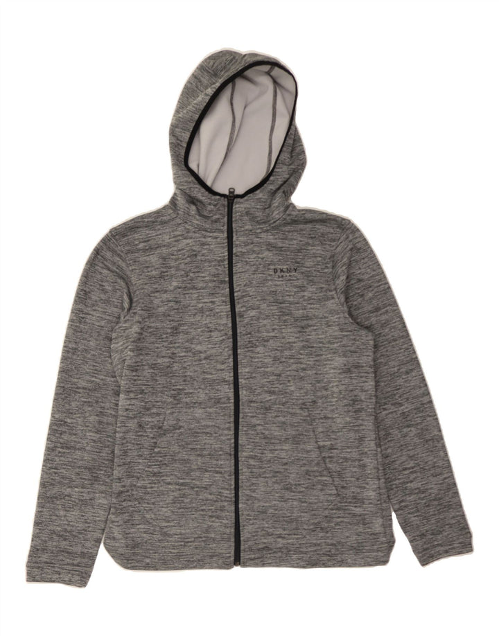 DKNY Mens Zip Hoodie Sweater Small Grey Flecked Polyester Vintage Dkny and Second-Hand Dkny from Messina Hembry 