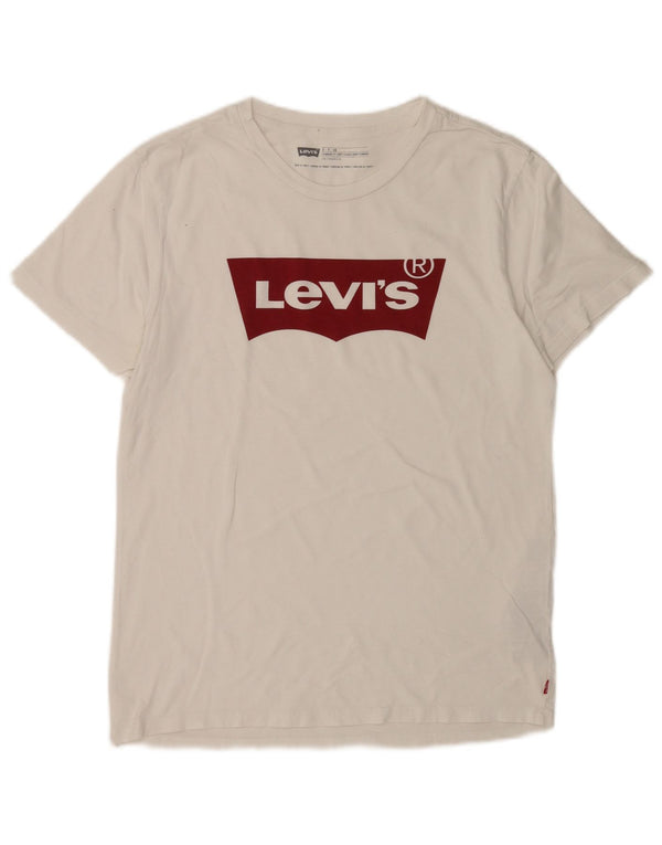 T-shirt grafica da uomo con vestibilità standard Levi's, piccola, in cotone bianco