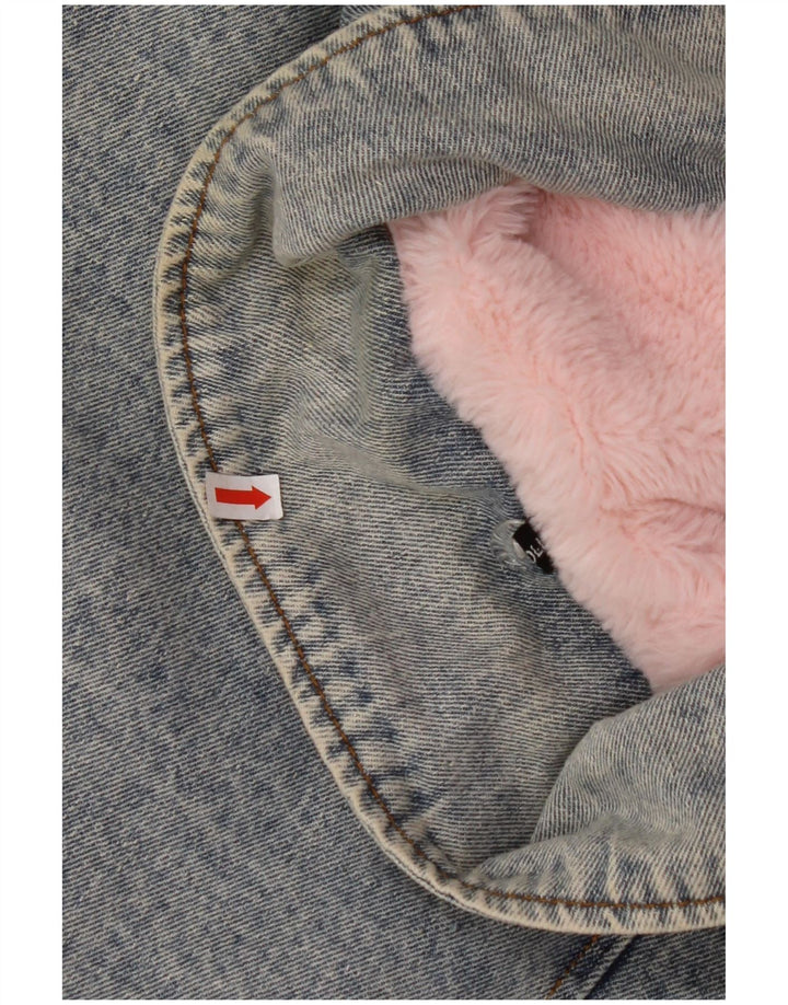 NUOVA COLLEZIONE Giacca di jeans oversize da donna con maniche a 3/4 UK 10 Small Blu