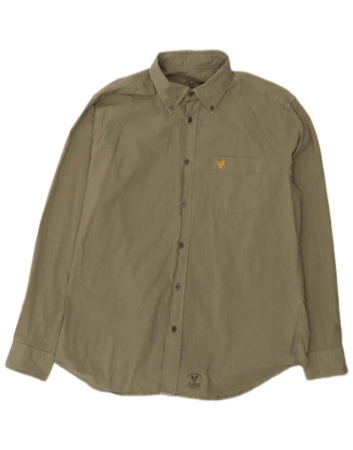 Camicia da uomo Avirex XL in cotone kaki