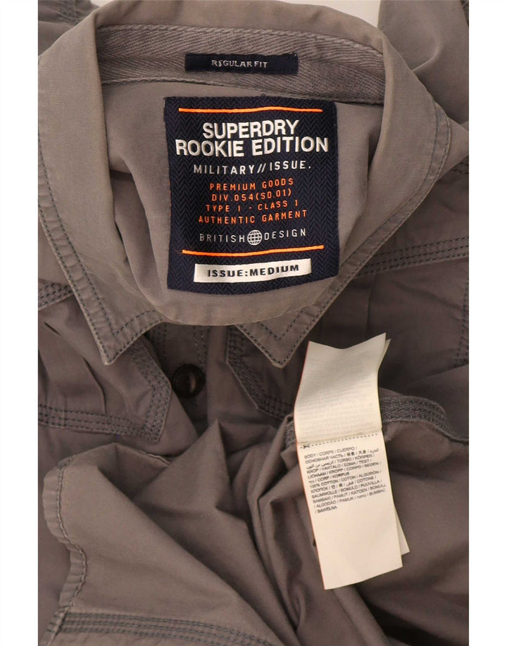 Camicia da uomo Regular Fit Superdry in cotone grigio medio