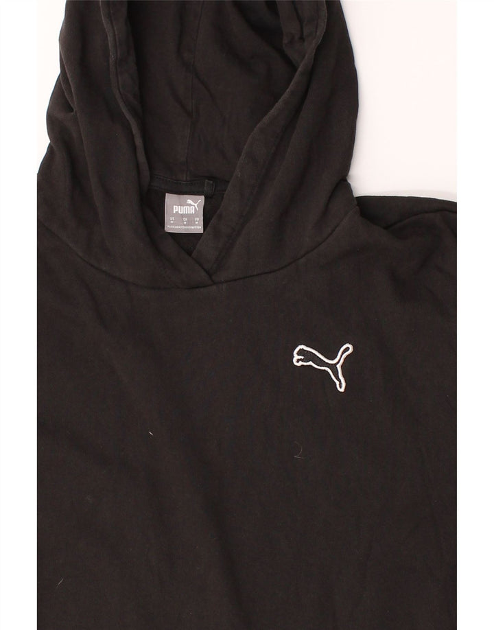 PUMA Womens Hoodie Jumper UK 14 Medium Black Cotton Vintage Puma and Second-Hand Puma from Messina Hembry 