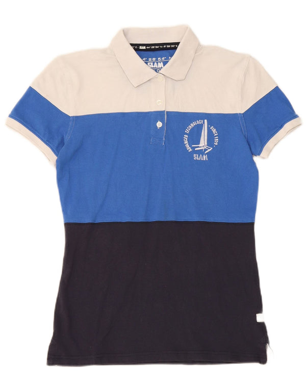 Polo grafica da donna Slam UK 6 XS in cotone color block multicolore