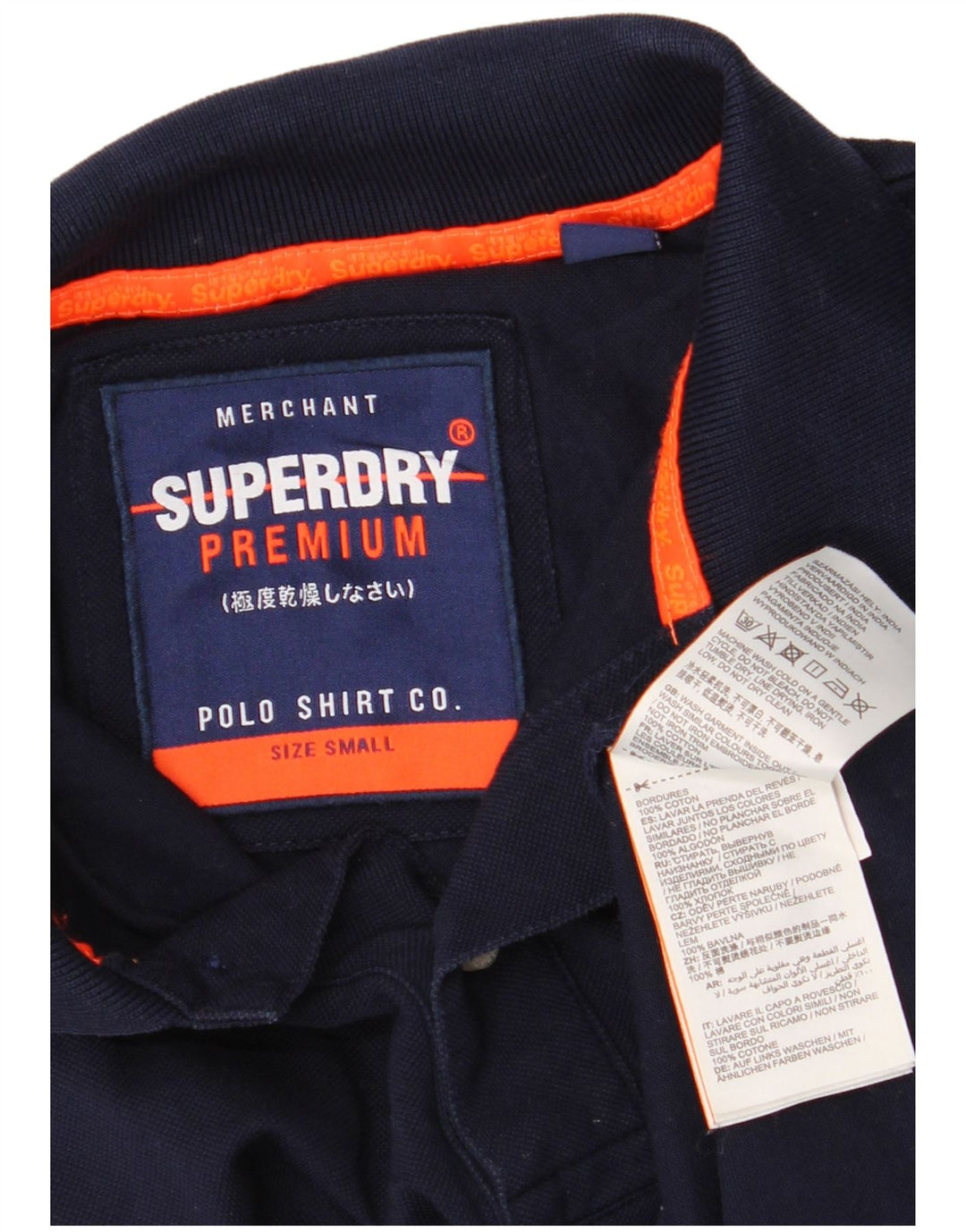 Polo da uomo Superdry Small in cotone blu navy