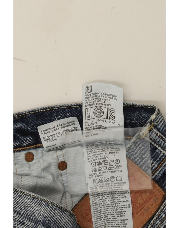 Pantaloncini di jeans Levi's 502 da uomo W34 di grandi dimensioni in cotone blu