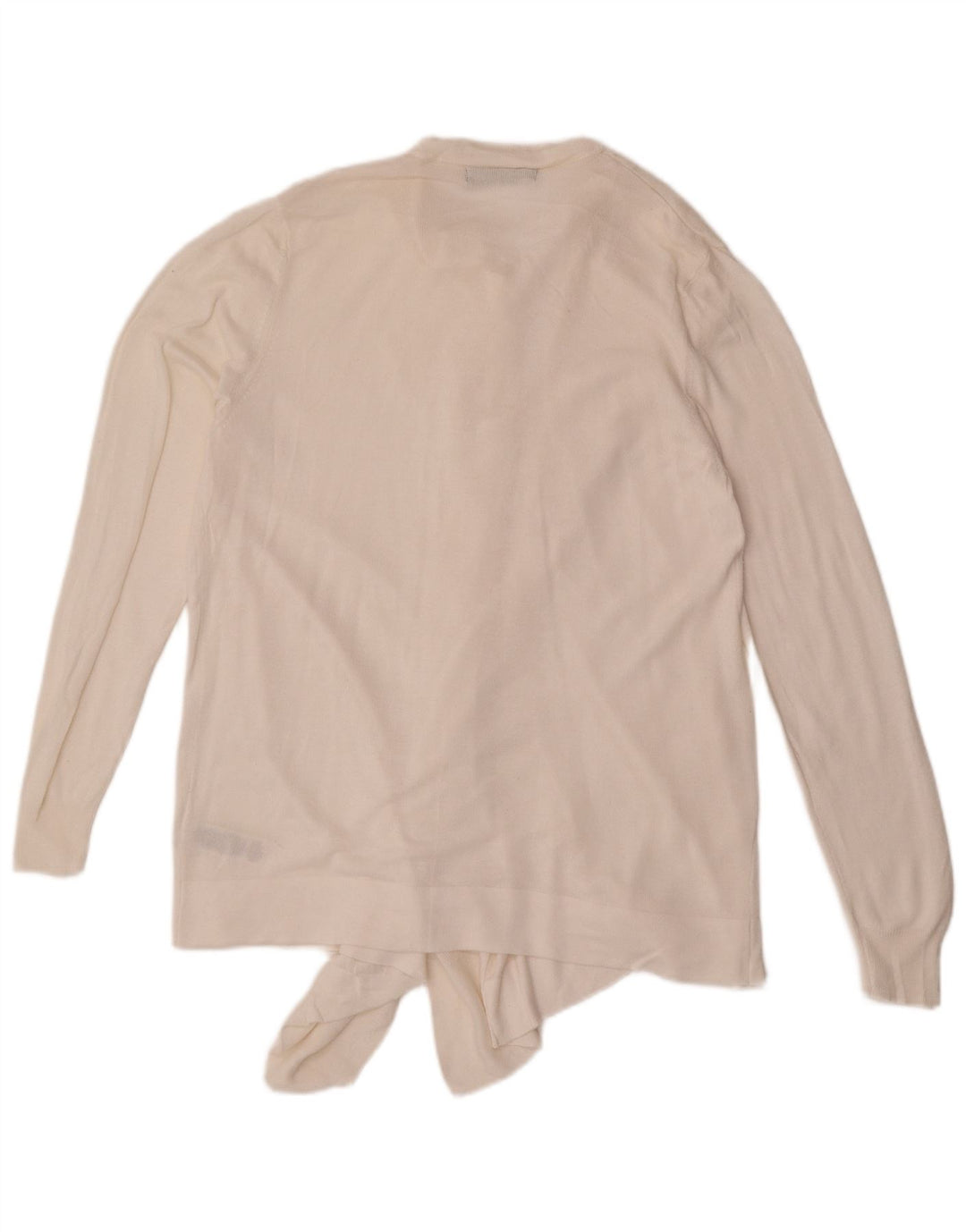 Maglione cardigan aperto da donna Marks & Spencer UK 14 grande viscosa bianca