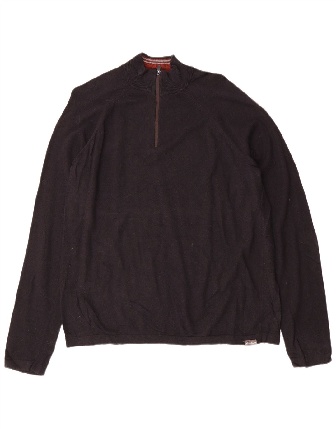 Eddie Bauer Maglione da uomo con zip sul collo, grande, in rayon nero