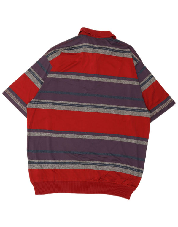 Maglificio Maglione Uomo Manica Corta Collo Polo IT 54 XL Righe Rosse