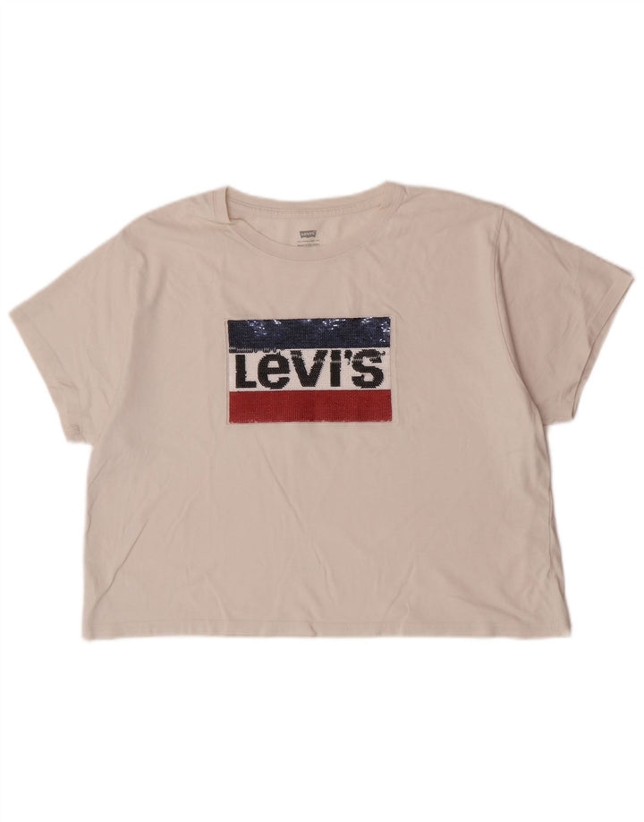 T-shirt grafica da donna Levi's Top UK 14 Medium White