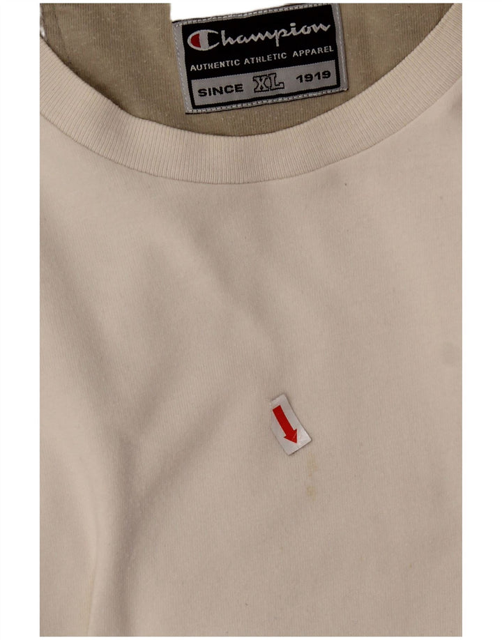 CHAMPION Mens Top Long Sleeve XL White Cotton