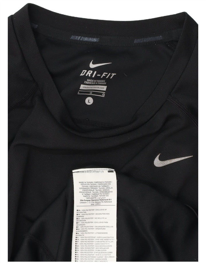 T-shirt NIKE da uomo Dri Fit, grande, in poliestere nero