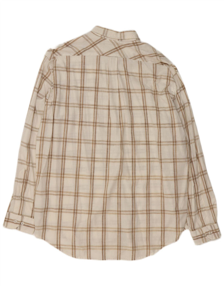 Camicia da uomo Marlboro Classics XL in cotone a quadri bianchi