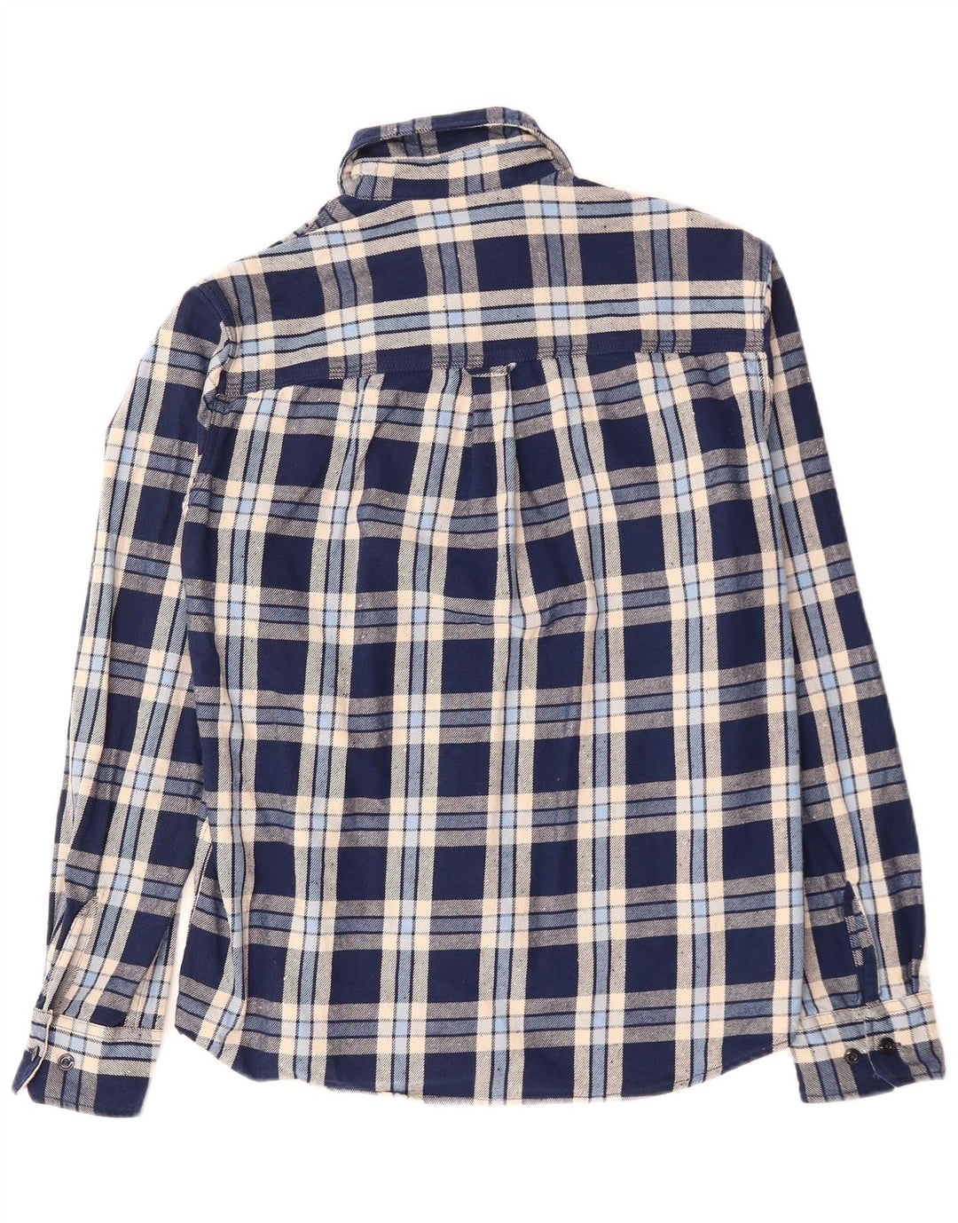 JACK & JONES Camicia da uomo in flanella di cotone a quadri blu navy medio