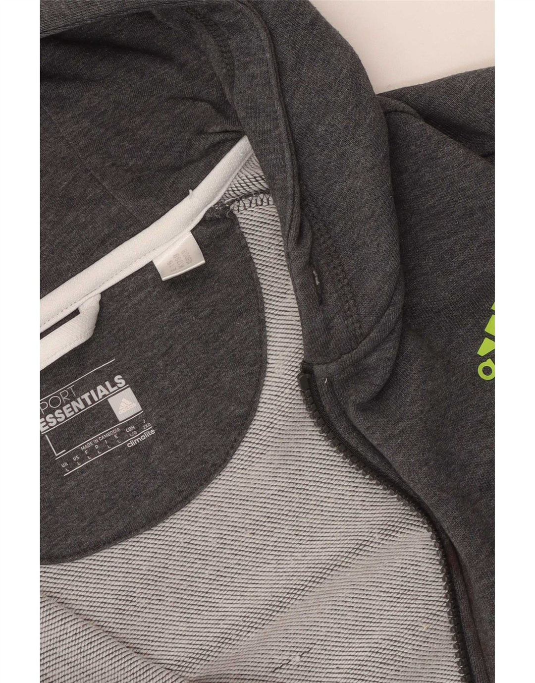 Adidas Uomo Felpa con cappuccio e zip grande Grigio