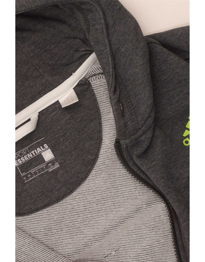 Adidas Uomo Felpa con cappuccio e zip grande Grigio