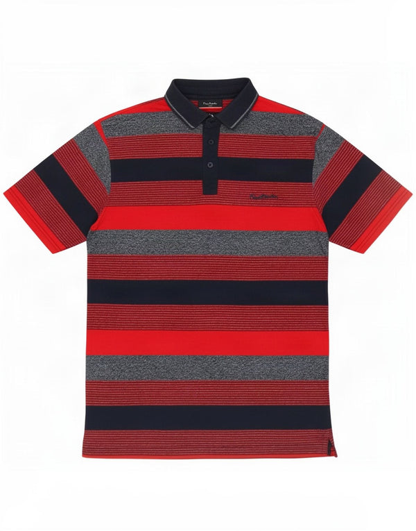 Polo da uomo dalla vestibilità regolare Pierre Cardin a righe medie multicolore