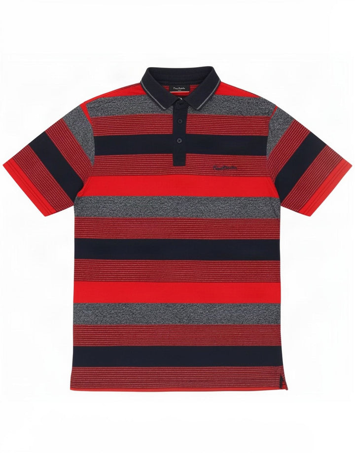 Polo da uomo dalla vestibilità regolare Pierre Cardin a righe medie multicolore