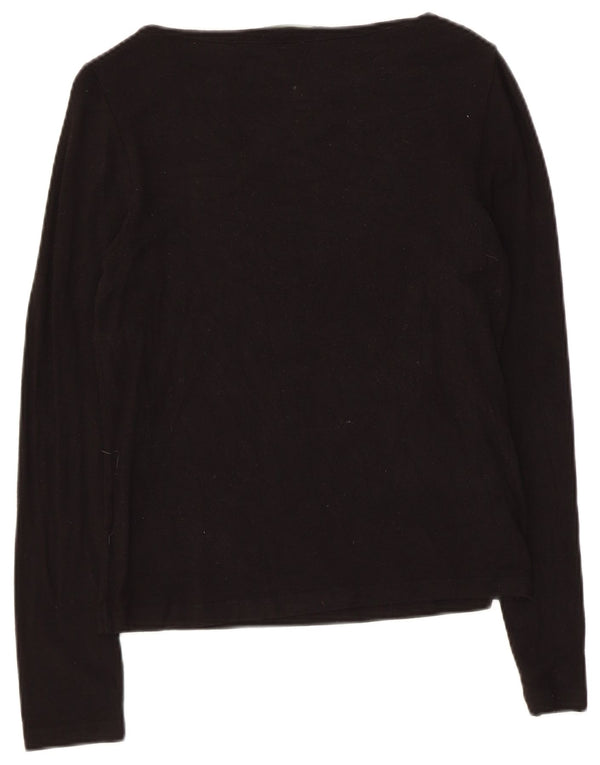 Ralph Lauren Top Petite da donna a maniche lunghe UK 8 Small Rayon nero