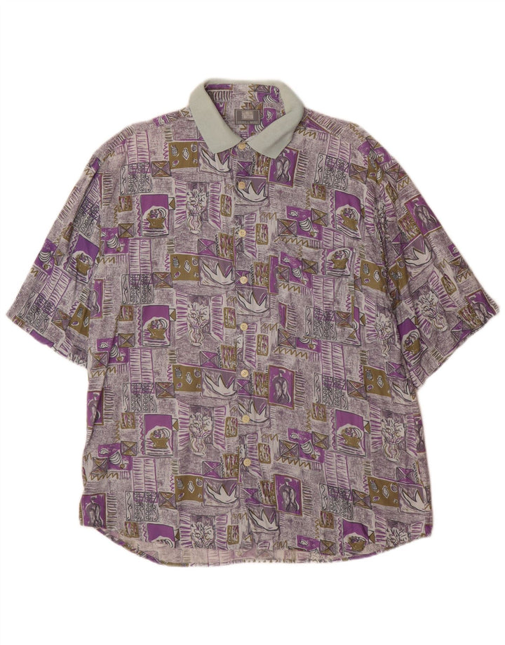 Camicia a maniche corte da uomo Globe Trotter taglia 41/42 grande multicolore