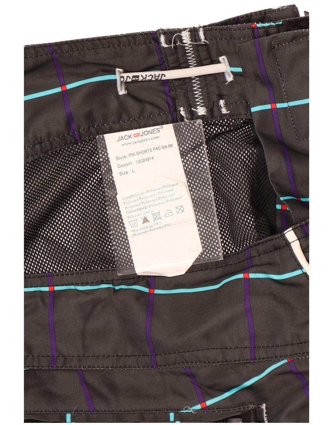 Pantaloncini da bagno grafici da uomo Jack & Jones grandi in poliestere floreale nero
