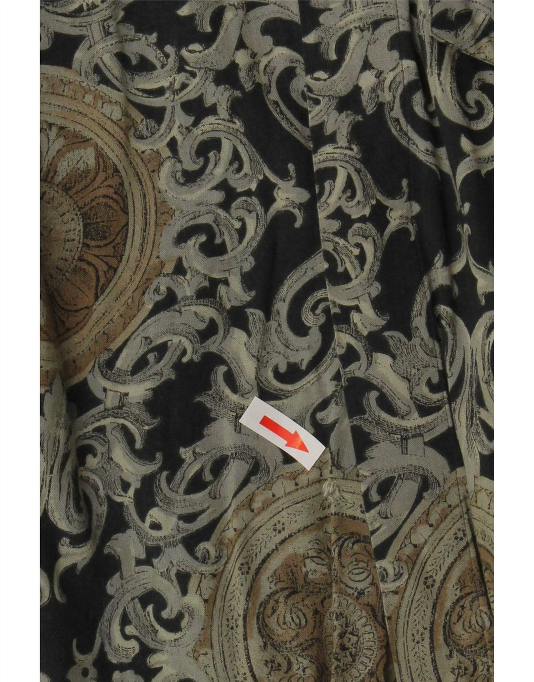 Camicia da uomo vintage grande motivo cachemire nero