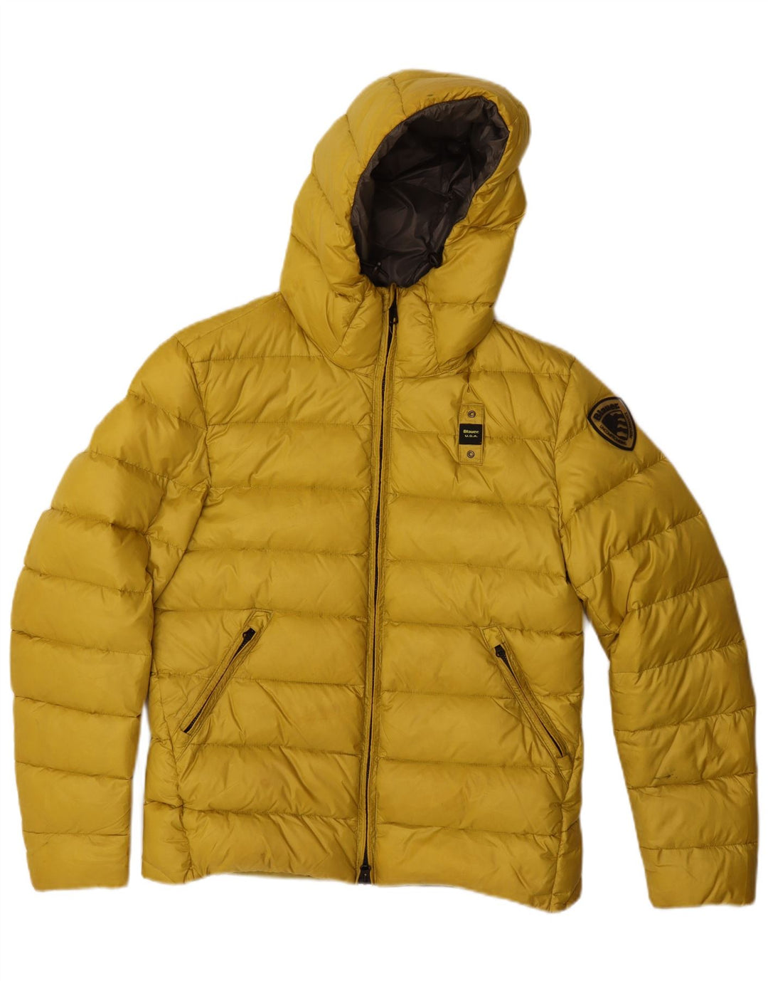 Giacca imbottita con cappuccio da uomo Blauer UK 38 giallo medio in poliammide