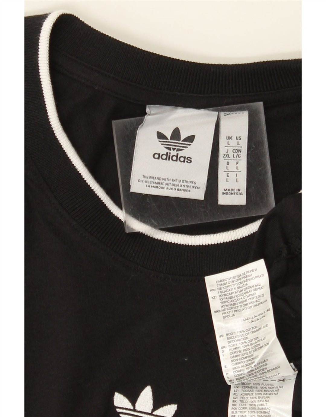 T-shirt da uomo ADIDAS Top grande in cotone nero