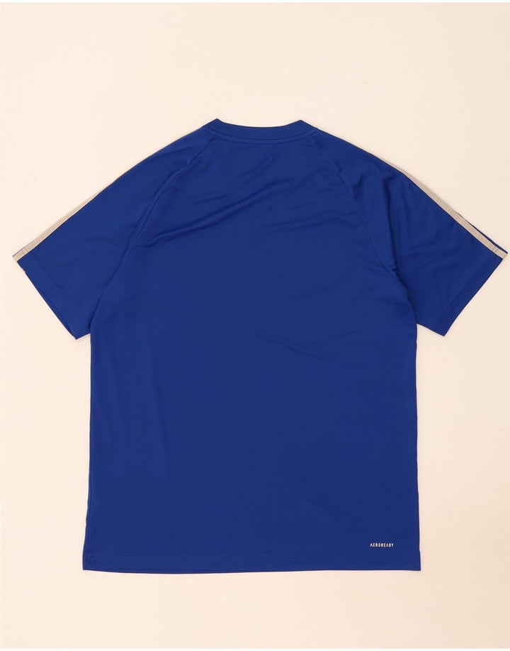 Maglietta Adidas Aeroready da uomo in poliestere blu medio