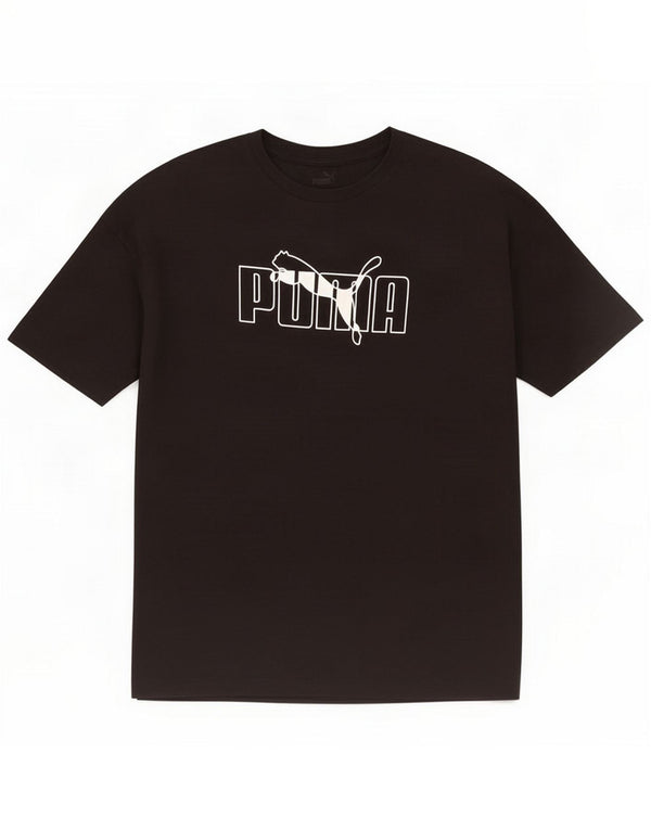 Puma T-shirt grafica da uomo Top Small in cotone nero