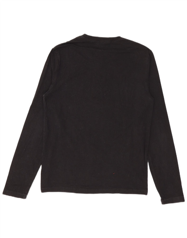 Calvin Klein Jeans Top grafico da donna manica lunga UK 12 medio nero