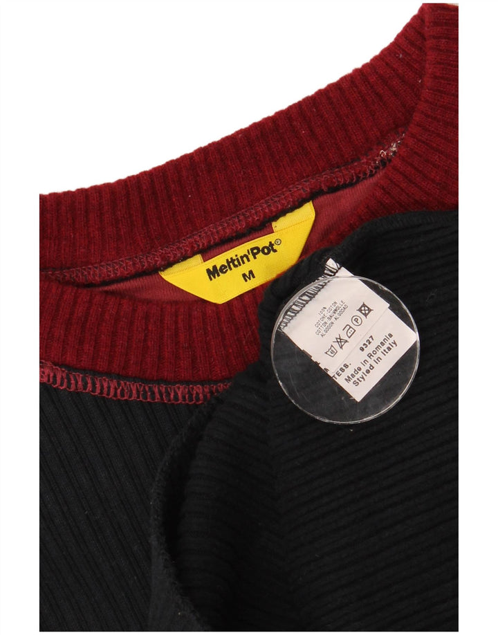 Maglia da uomo Meltin' Pot a maniche lunghe in cotone color block medio nero