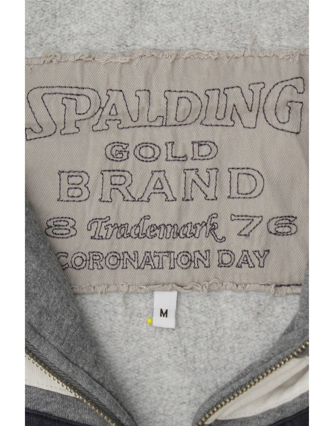 SPALDING Maglione con cappuccio e zip grafica da uomo in cotone color block grigio medio