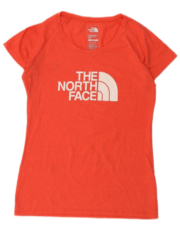 The North Face T-shirt grafica da donna slim fit Top UK 10 Small Rosso Cotone