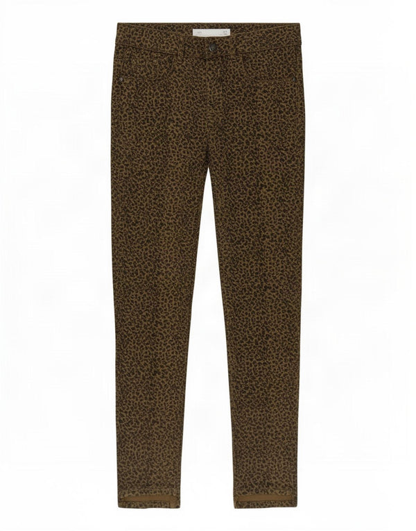 Pantaloni casual slim da donna Zara EU 36 XS W26 L27 Marrone stampa animalier