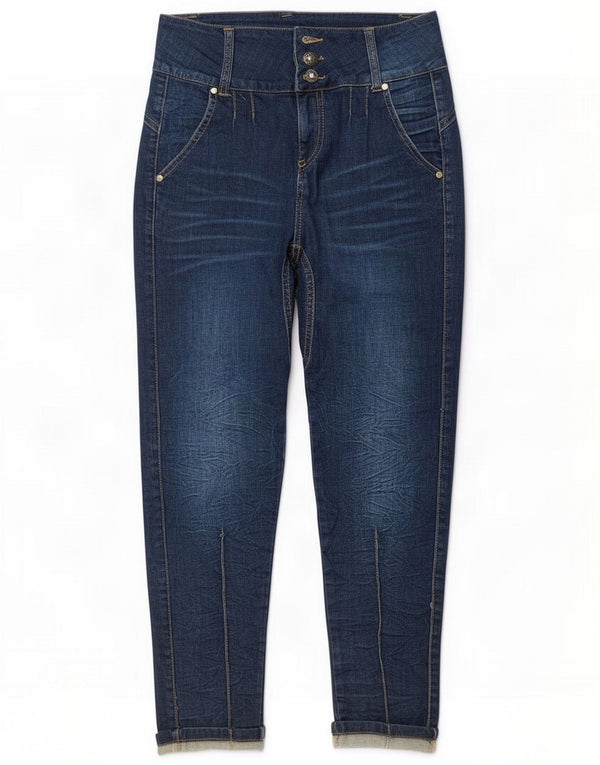 Desigual Jeans a vita alta da donna EU 36 Small W28 L26 Blu Cotone