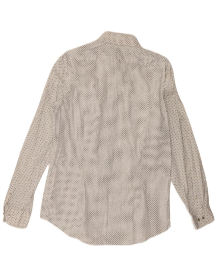 CALVIN KLEIN Camicia slim fit da uomo taglia 41 16 grande cotone maculato bianco