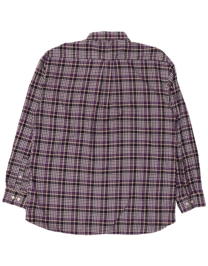 GANT Camicia da uomo in flanella vestibilità regolare XL Viola a quadri in cotone
