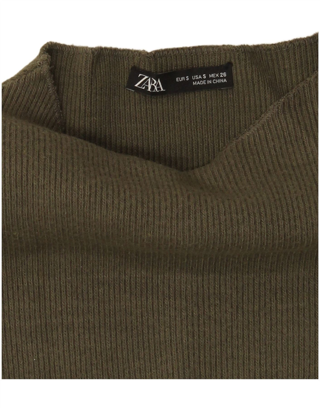 Maglione maglione oversize con collo dolcevita da donna Zara UK 10 piccolo kaki