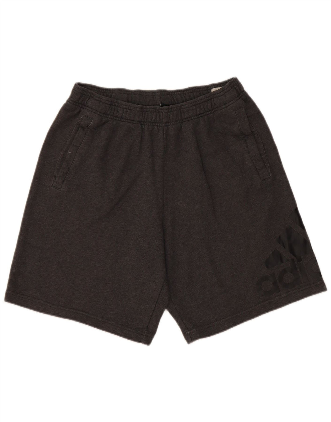 Pantaloncini sportivi grafici da uomo Adidas in cotone grigio medio