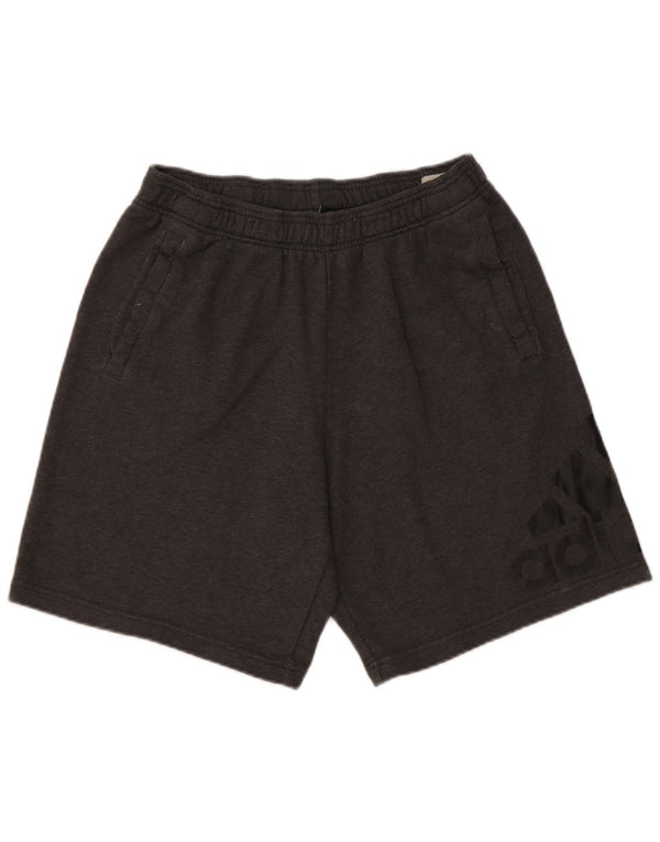 Pantaloncini sportivi grafici da uomo Adidas in cotone grigio medio