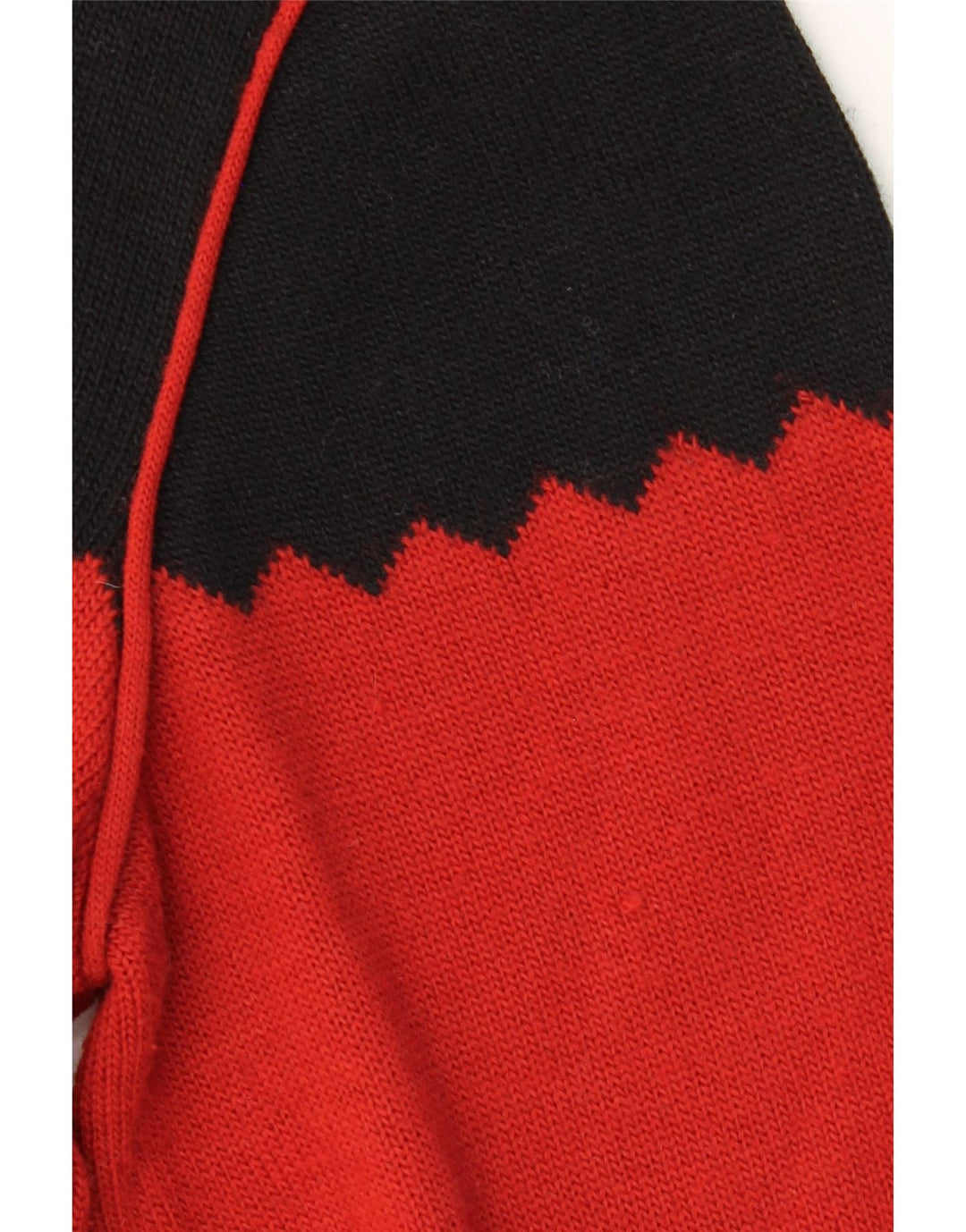 VINTAGE Womens Cardigan Sweater UK 16 Large Red Colourblock Wool Vintage Vintage and Second-Hand Vintage from Messina Hembry 