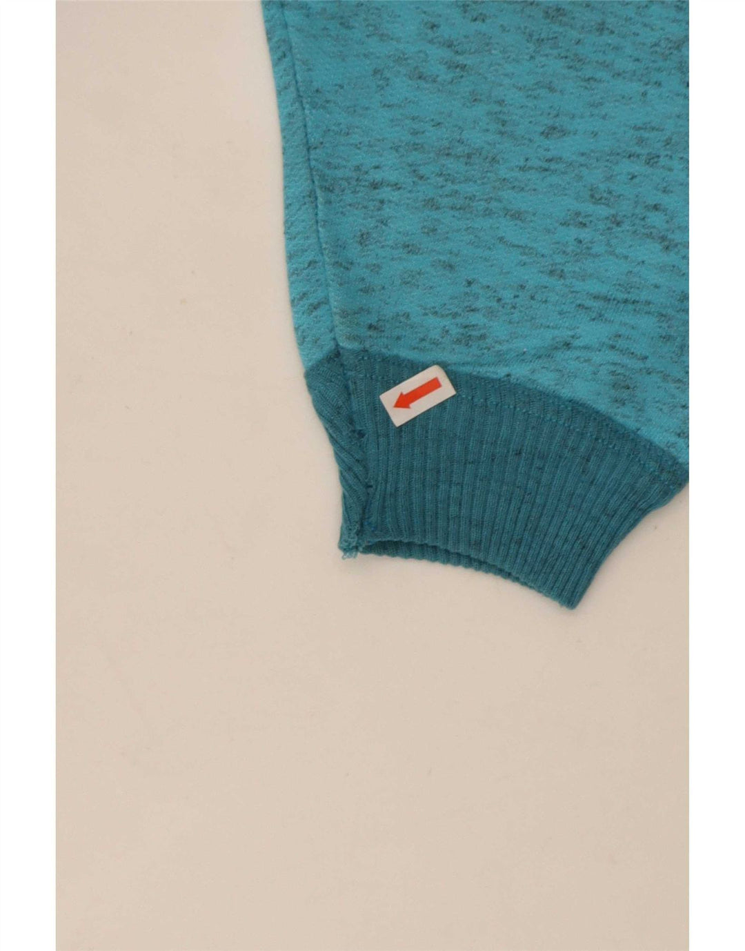 Felpa vintage da uomo con collo con zip grafica, maglione grande blu screziato