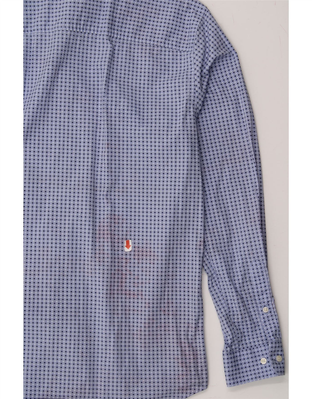 JACK & JONES Mens Stretch Shirt Large Blue Spotted Cotton Vintage Jack & Jones and Second-Hand Jack & Jones from Messina Hembry 