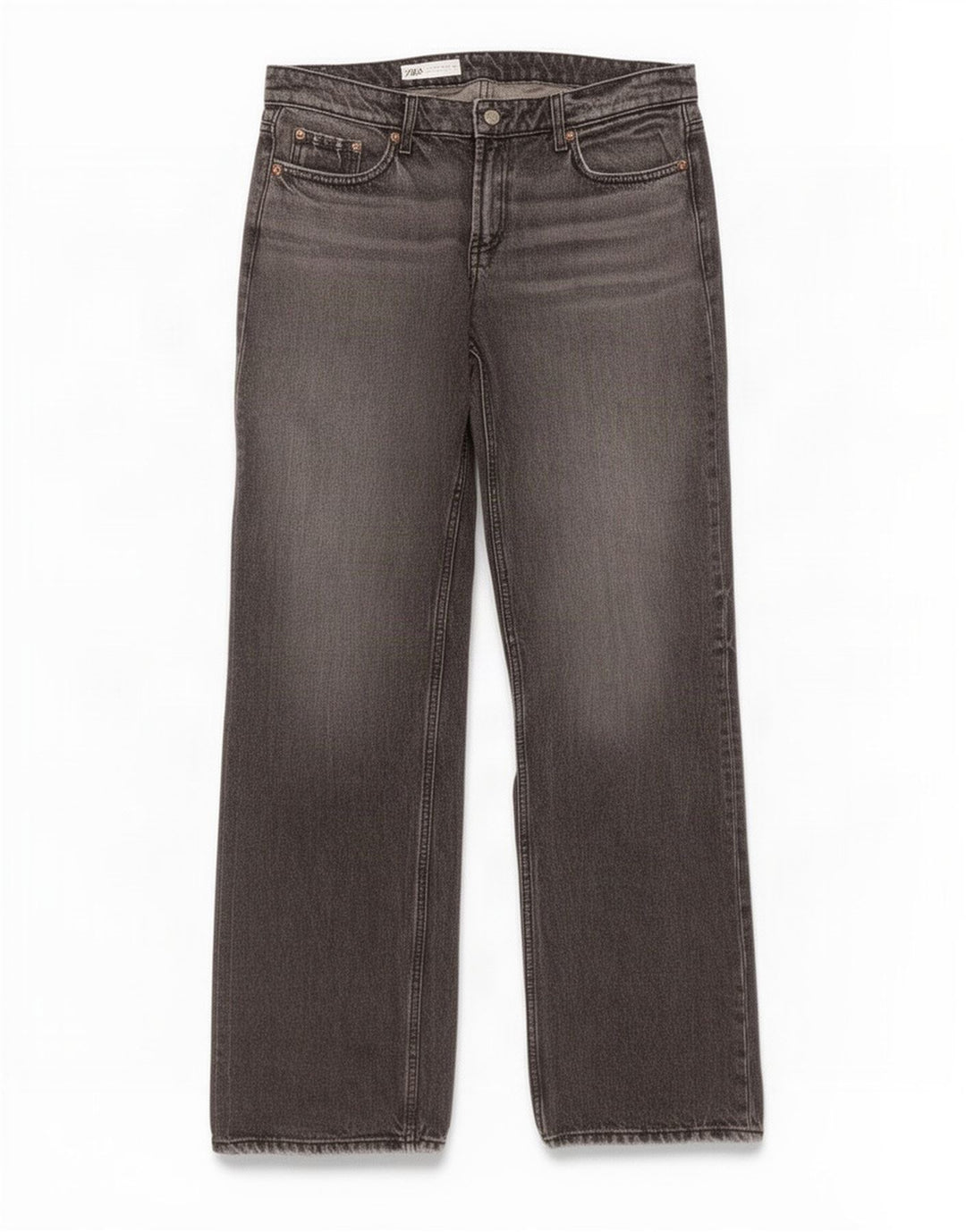 Jeans dritti da donna Zara EU 42 Large W32 L35 Cotone grigio