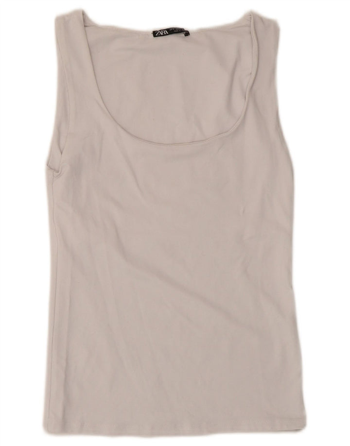 Canottiera Zara da donna UK 8 Small bianca in poliammide