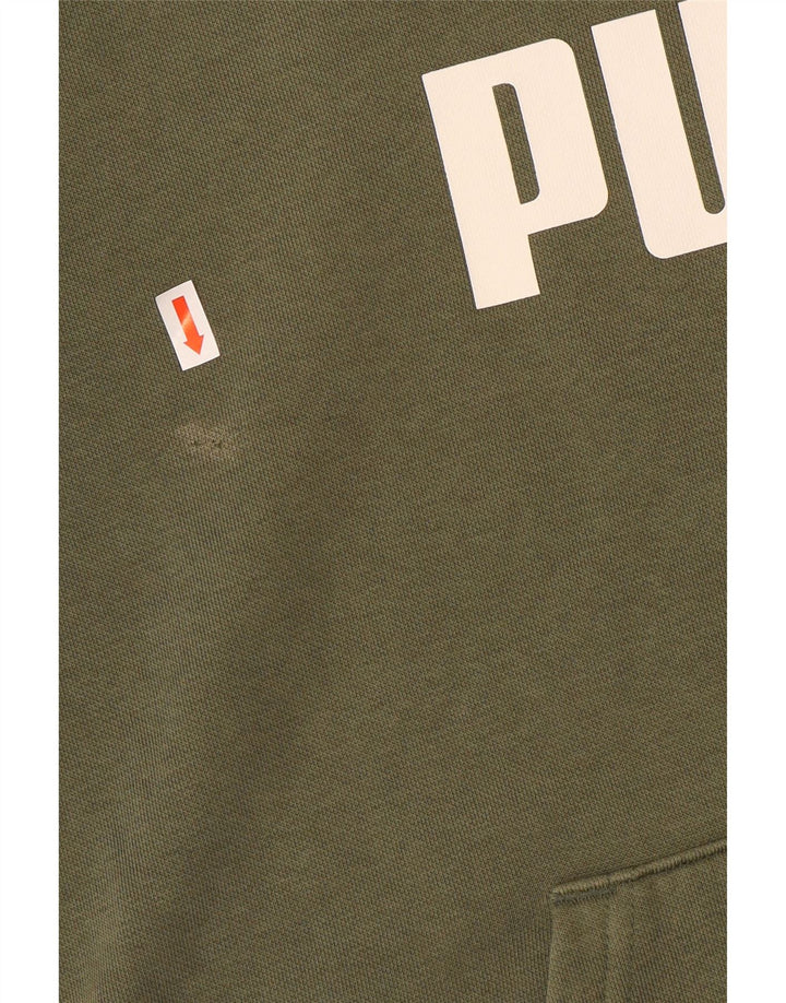 Felpa con cappuccio grafica da uomo Puma, cotone medio kaki