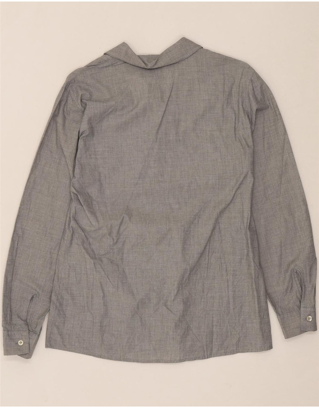 SISLEY Womens Relaxed Elegance Shirt IT 42 Medium Grey Cotton Vintage Sisley and Second-Hand Sisley from Messina Hembry 