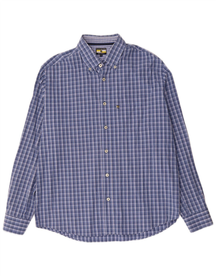 Camicia Navigare Uomo in cotone a quadri grandi blu