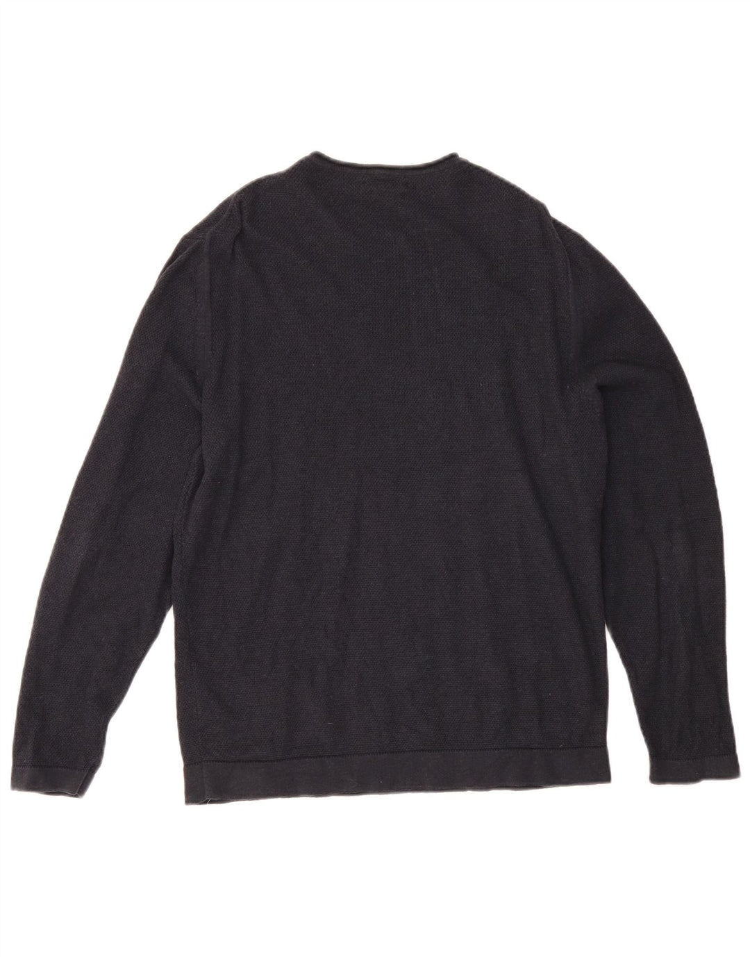 Maglione maglione girocollo da uomo Massimo Dutti grande cotone blu navy